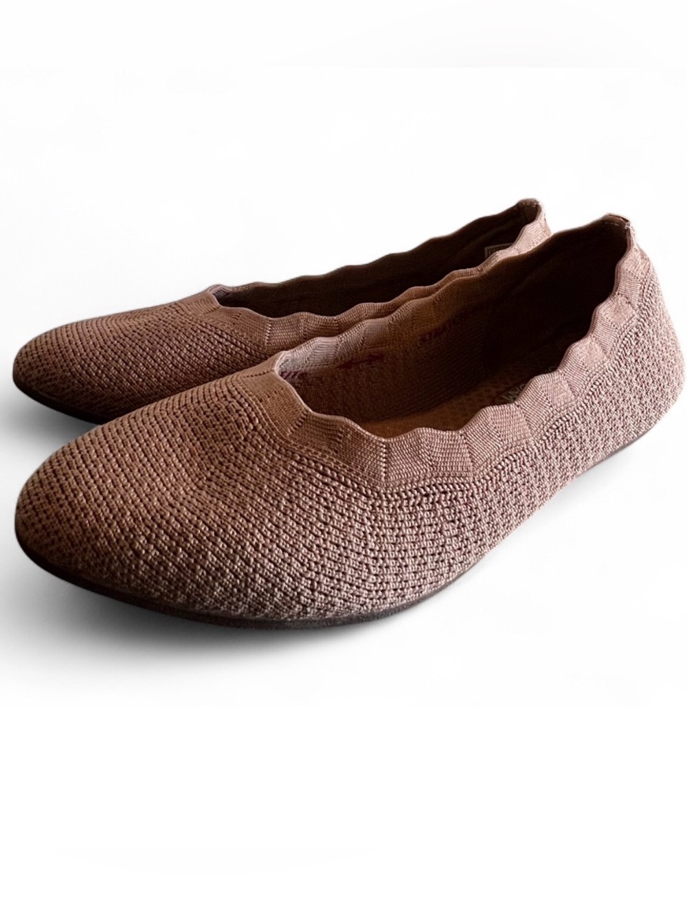 Skechers Women's Knit Slip-On Ballet Flats in Brown